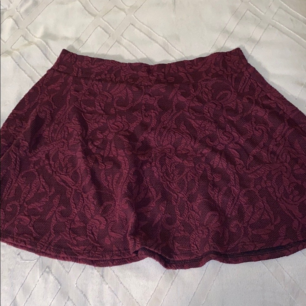 Charlotte Russe Maroon Skater Skirt